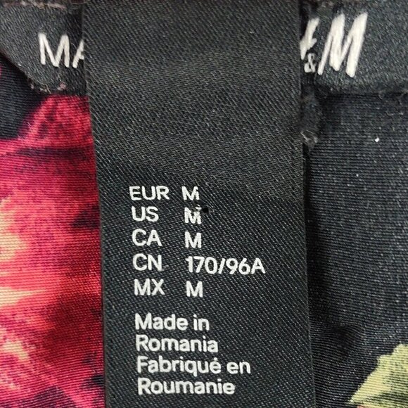 H&M "Mama" Women's Black, Pink, Floral, Side Zip, Sleeveless, Midi Dress Size M - Picture 14 of 15